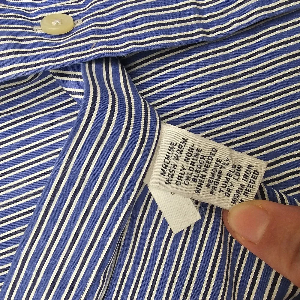 Polo Ralph Lauren Mens‎ 16.5/34-35 Regent Custom Fit Cotton Striped LS Shirt